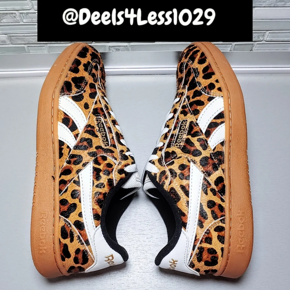 Reebok Forte Lounger Cheetah Print Womens Size 7.5 Brown White